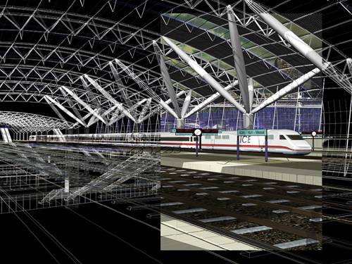 Innenraumperspektive der Halle (46,2 KB)