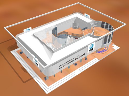 Vogelperspektive des Messestandes (30,8 KB)