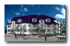 Perspektivische Ansicht eines Mehrfamilienhauses (35,9 KB)